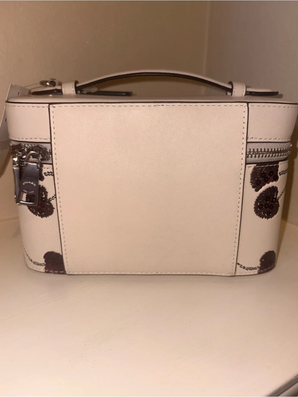 COACH Cream Cosmetic Case with Cherry Motif
